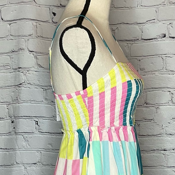 Torrid Mini Cotton Voile Trapeze Cover Up Dress Playful Stripe Dew O L/12 NWT - Picture 12 of 16